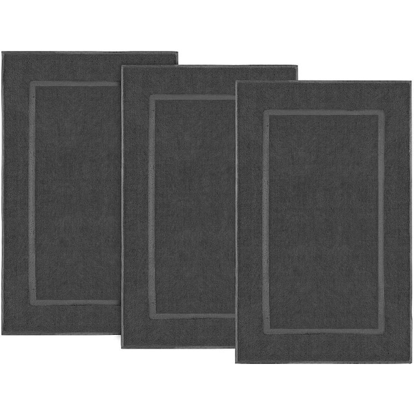 SIMPLI-MAGIC 21 in. x 34 in. Bath Mats Gray 3-Count