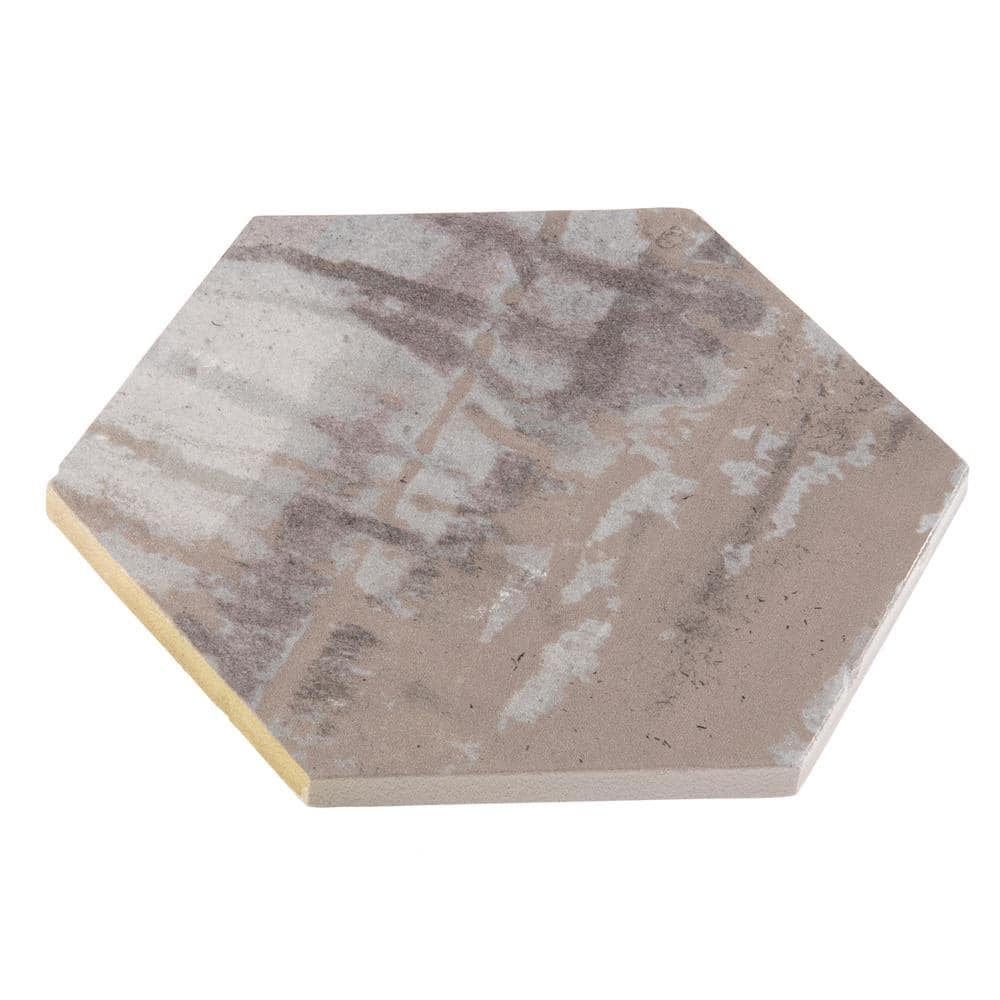 Homage 5" Brown Glazed Hexagonal Porcelain Tile