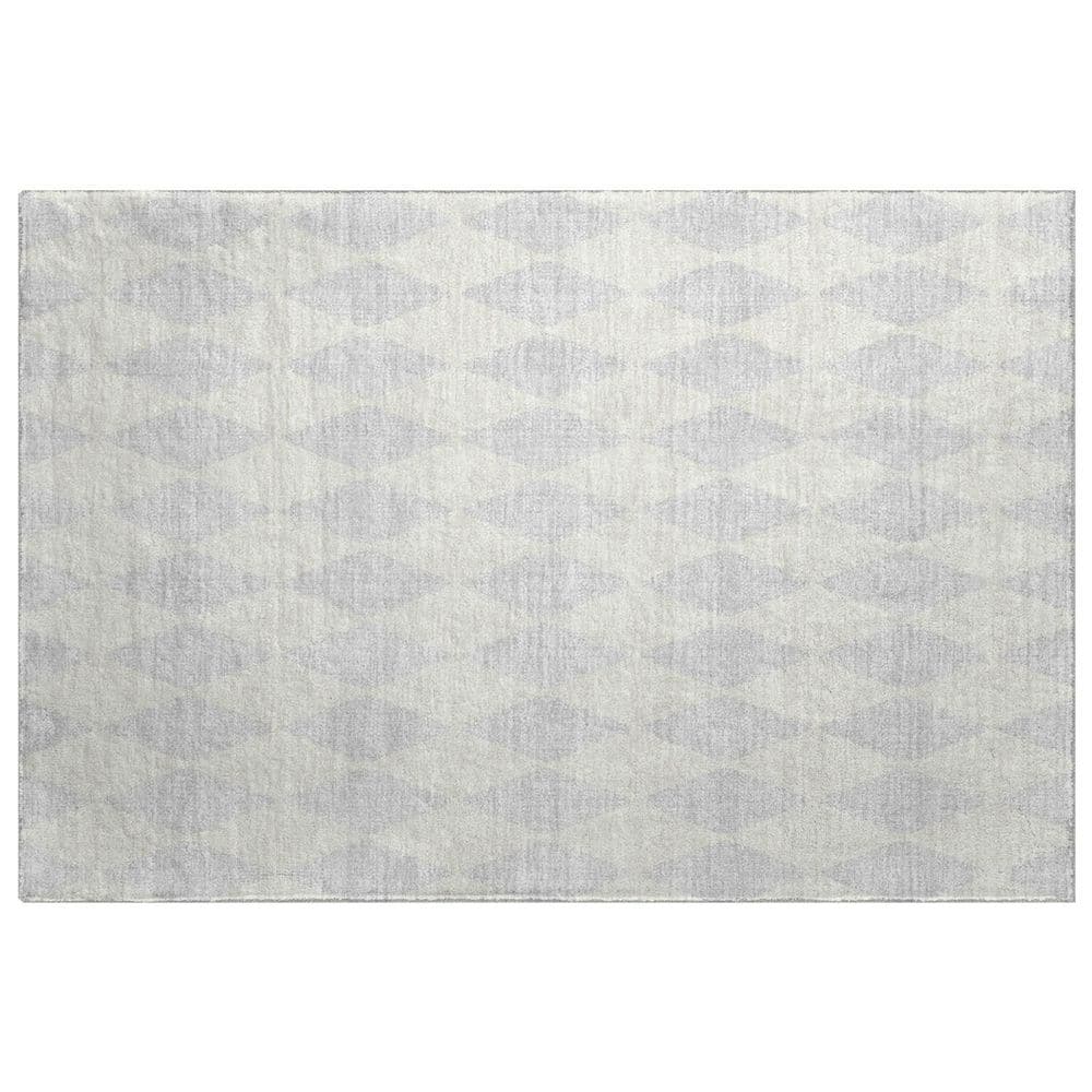 Dream Shag Premium Machine Washable Abstract ADS578 Silver 3 ft. x 4 ft. Area Rug price history on PriceWatchPro