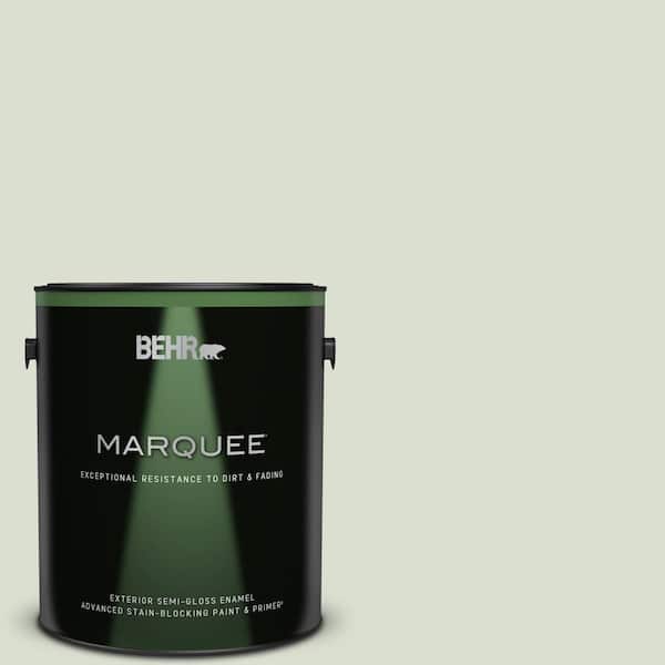BEHR MARQUEE 1 gal. #PPL-47 Sage Tint Semi-Gloss Enamel Exterior Paint & Primer