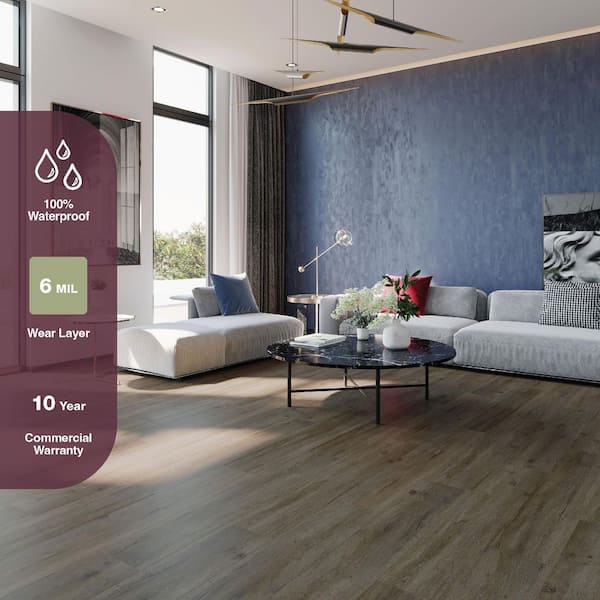 Calusa 6 MIL x 7.2 in. W x 42 in. L Click Lock Waterproof Luxury Vinyl Plank Flooring (25.2 sqft/case)