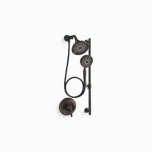 Bancroft 3-Spray Patterns with 1.75 GPM 6 in. Showerhead Wall Mount Dual Shower Heads in Oil-Rubbed Bronze