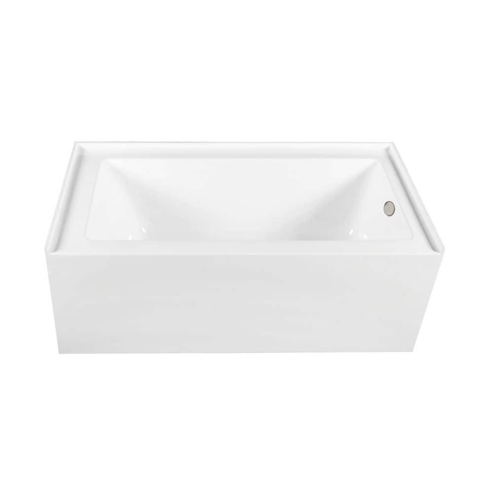 Aqua Eden 60 in. x 30.7 in. Acrylic Rectangular Alcove Soaking Bathtub with Right Drain in Glossy White/Polished Nickel price history on PriceWatchPro
