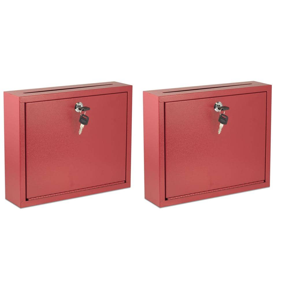 Wall Mountable Large Steel Drop Box Mailbox (2-Pack)