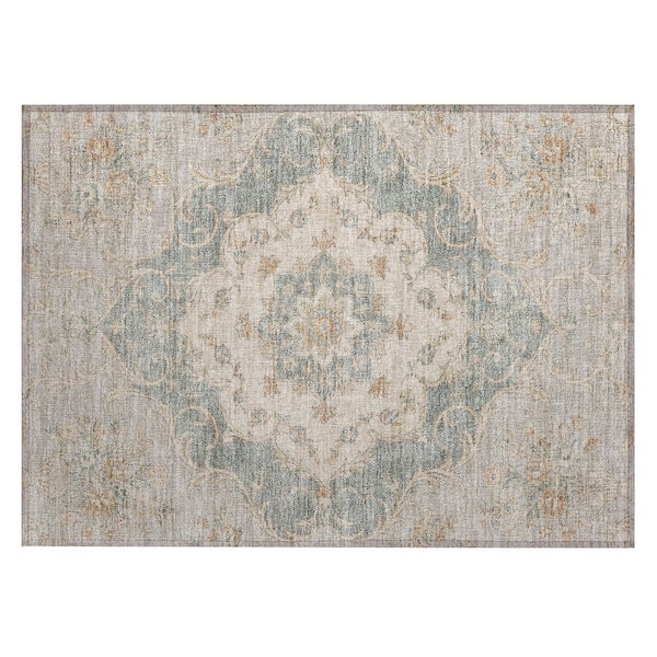 Chantille Machine Washable Indoor/Outdoor Abstract ACN3080 Silver 2 ft. x 3 ft. Accent Rug