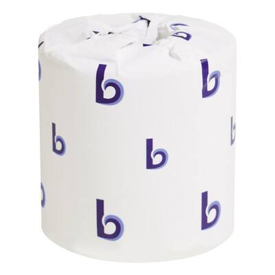 Two-Ply Toilet Paper, Septic Safe, White, 4 1/2 x 4 1/2, 500 Sheets/Roll, 96 Rolls/Carton