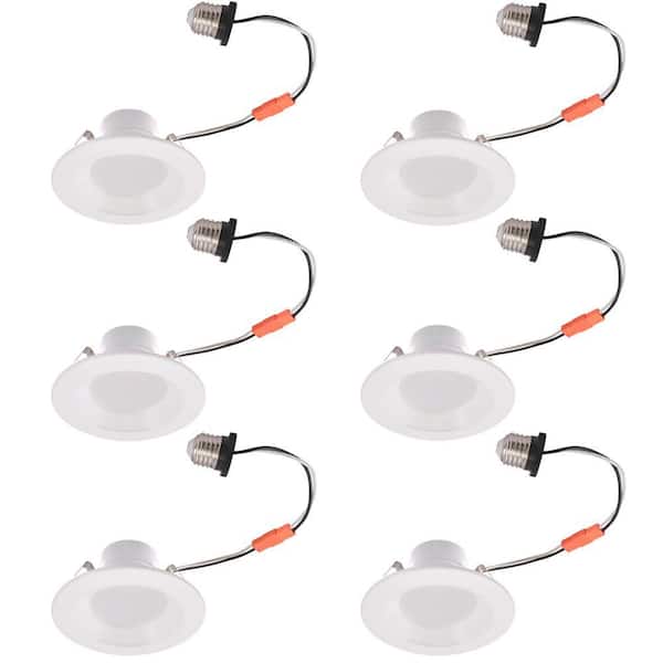 4 in. LED Smooth Downlight CCT-Selectable 2700K/3000K/3500K/4000K/5000K Retrofit 10-Watt Indoor LED Recessed Light