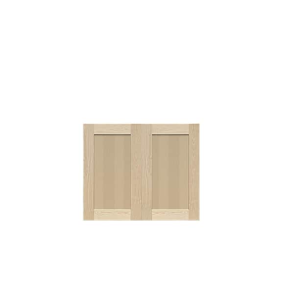 LIFEART CABINETRY Lancaster Shaker 30 in. x 27 in. x 12 in. Assembled Wall Cabinet with 2-Doors in Natural Wood