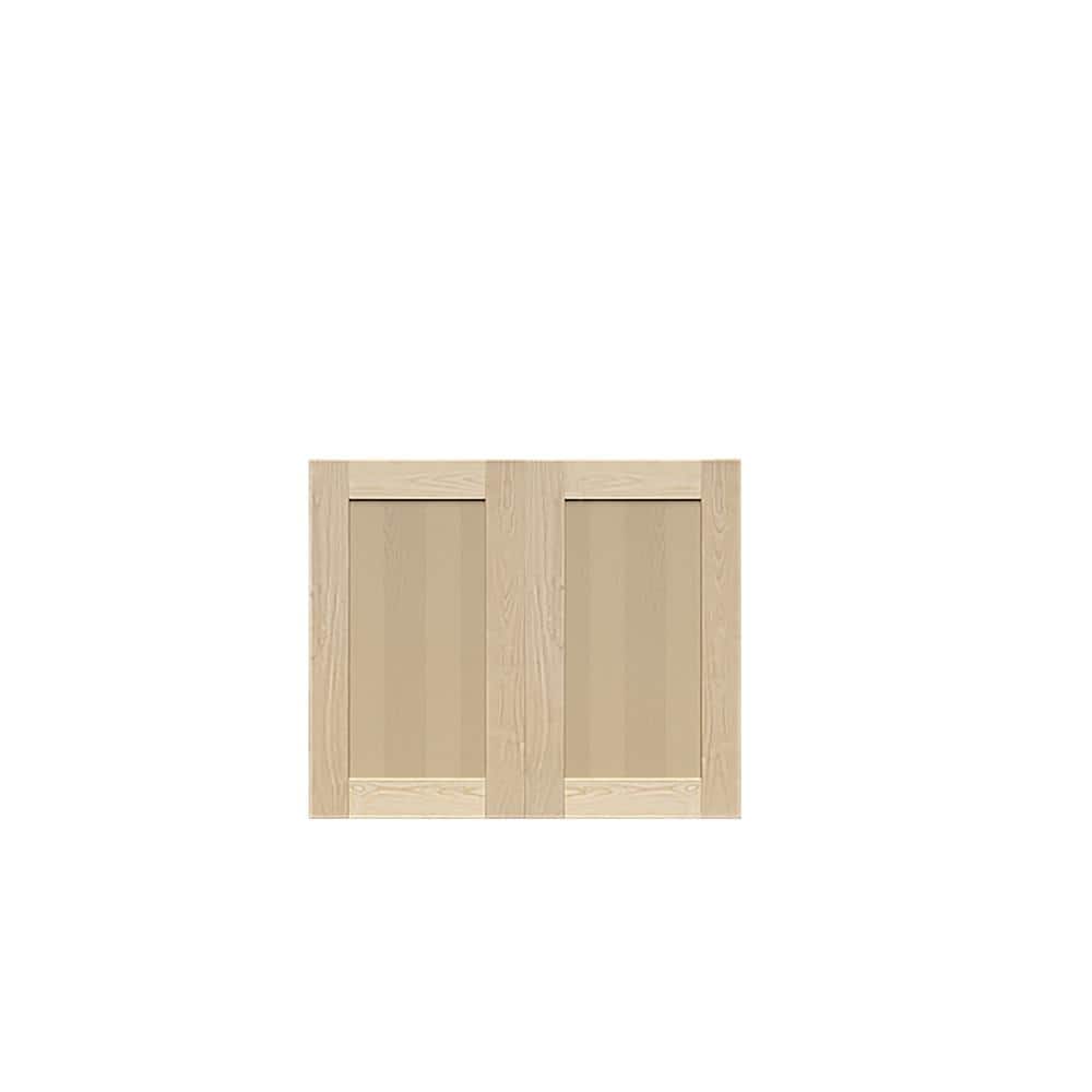 Lancaster Shaker 33 in. x 27 in. x 12 in. Assembled Wall Cabinet with 2-Doors in Natural Wood price history on PriceWatchPro