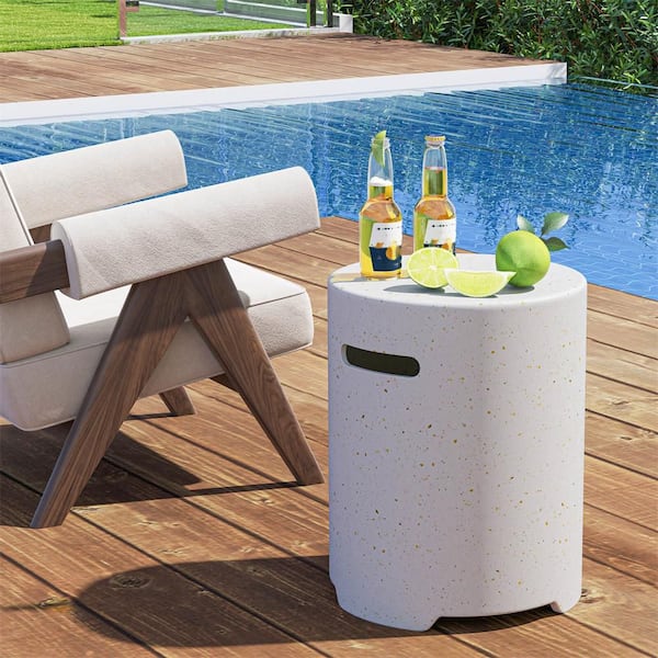 Propane Tank Cover Table with Side Handles and Protective Cover for Fire Pit