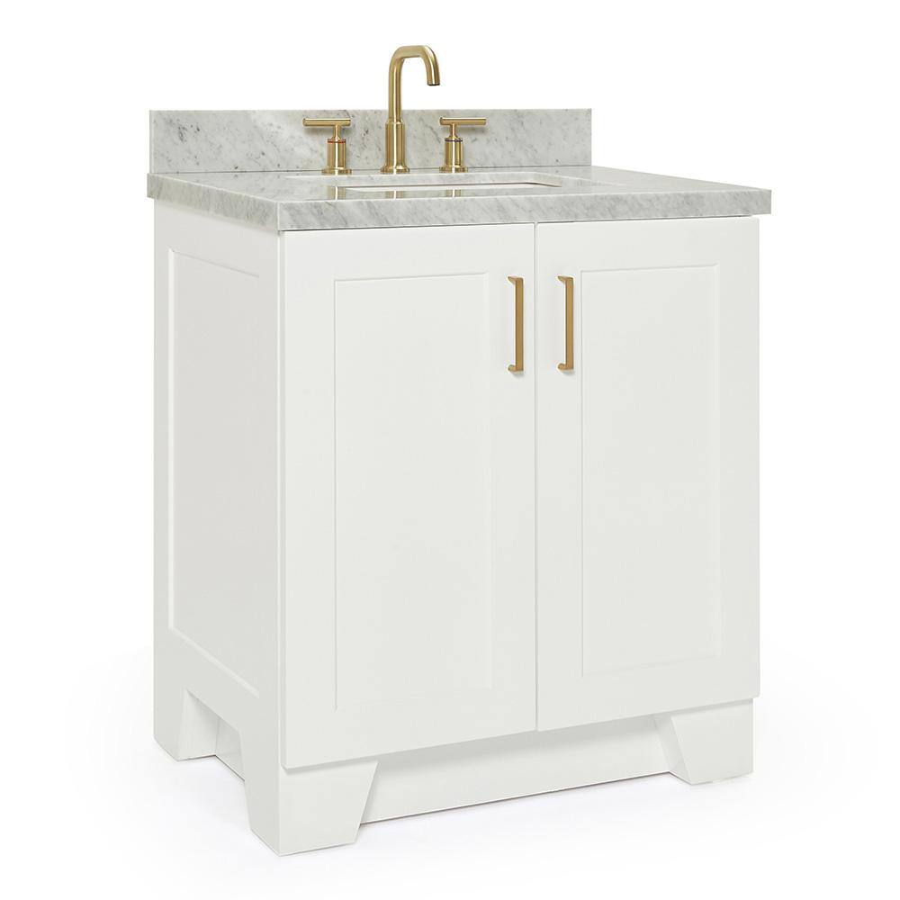 Ariel White Marble Top Single Sink Vanity