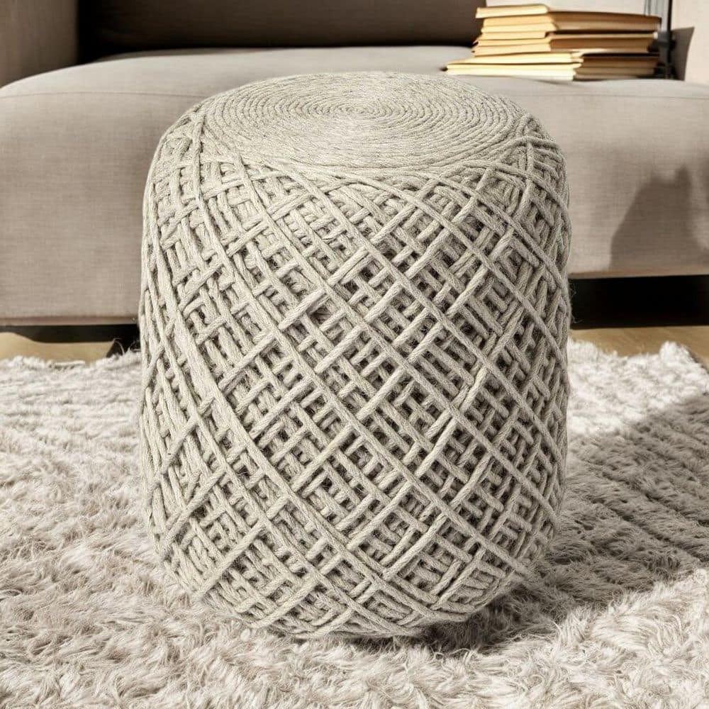 Ivory Wool Round Ottoman price history on PriceWatchPro