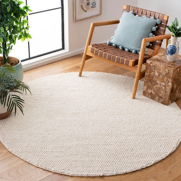 Natura 4 ft. x 4 ft. Ivory Basket Marle Round Area Rug