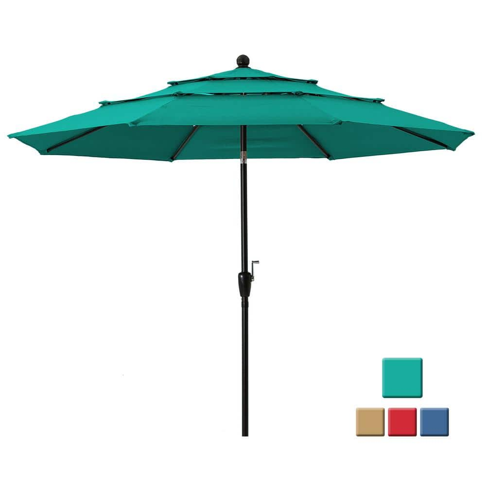 Boyel Living 10 ft. Aluminum Patio Market Umbrella Features UV ...