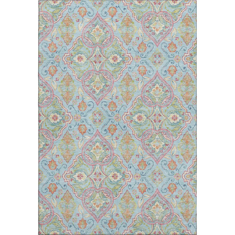 Mayfield Premium Machine Washable Abstract AMF2207 Sky 3 ft. x 5 ft. Area Rug price history on PriceWatchPro