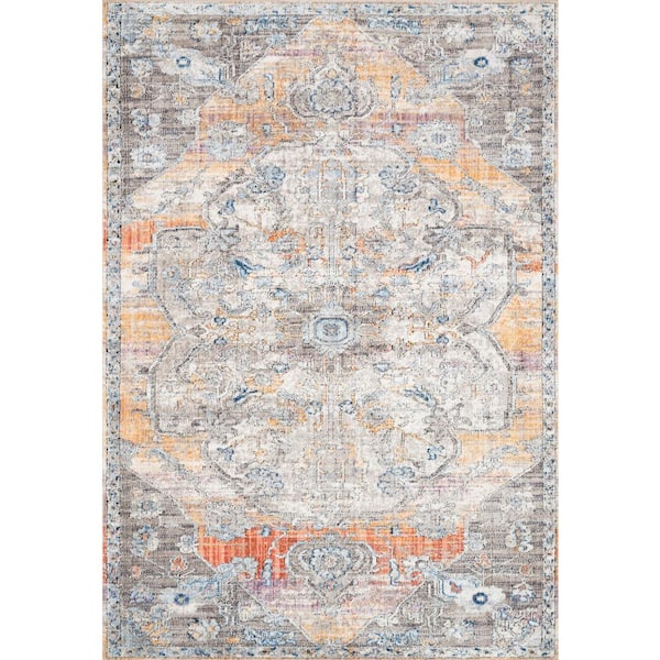 LOLOI II Dante Natural/Sunrise 3 ft. 11 in. x 5 ft. 7 in. Bohemian Area Rug