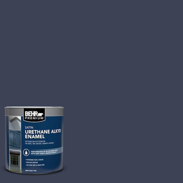 BEHR PREMIUM 1 qt. Home Decorators Collection #HDC-CL-26A Indigo Ink Satin Enamel Urethane Alkyd Interior/Exterior Paint