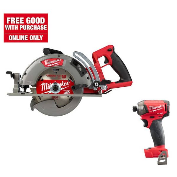 Milwaukee M18 FUEL 18V Lithium-Ion Cordless 7-1/4 in. Rear Handle Circular Saw W/M18 FUEL SURGE 1/4 in. Hex Impact Driver
