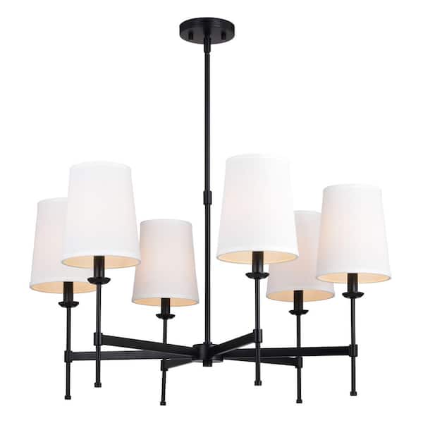 Black chandelier white shades sales