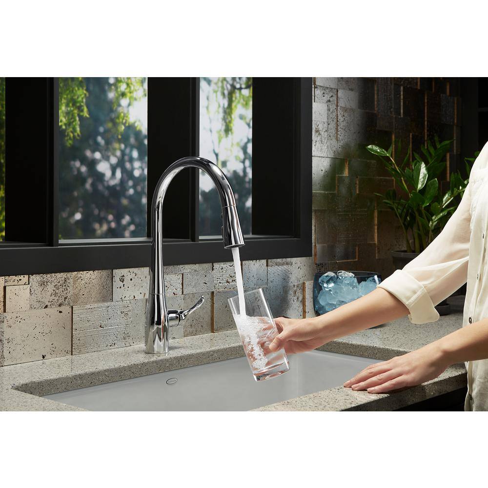 Polished Chrome Touchless Pull-Down Kitchen Faucet with Sprayhead