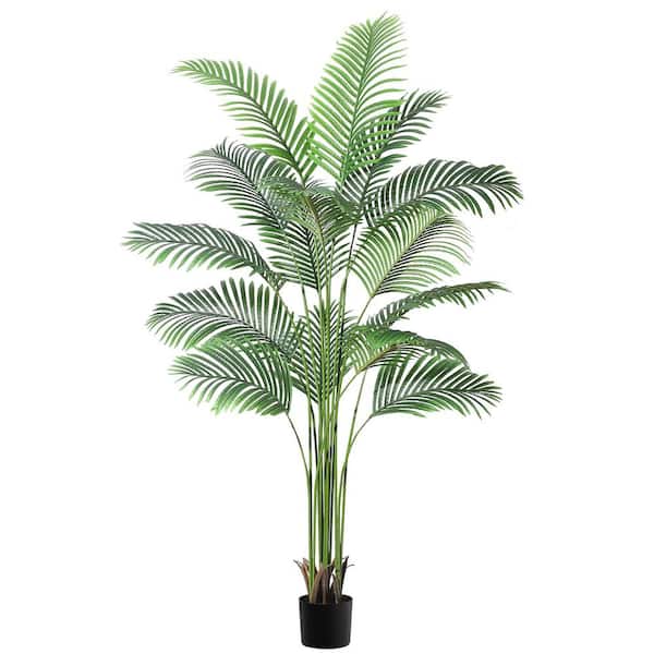 7 ft. Artificial Palm Tree, Areca Palm Plant Fake Faux Tropical Palm Silk Plant