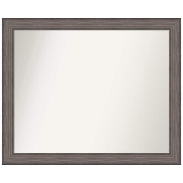 Amanti Art Medium Rectangle Distressed Brown Modern Mirror (36.25 in. H x 44.25 in. W)
