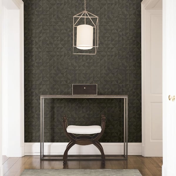 Gallerie Black Triangle Geometric Black Wallpaper Sample