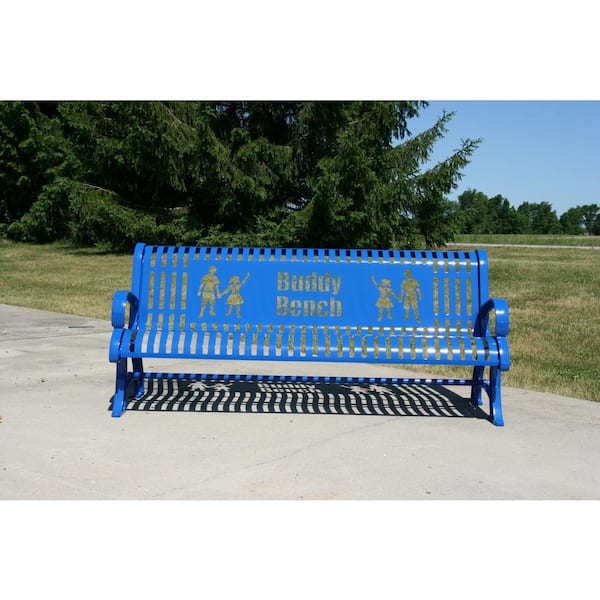 6 ft. Blue Premium Buddy Bench