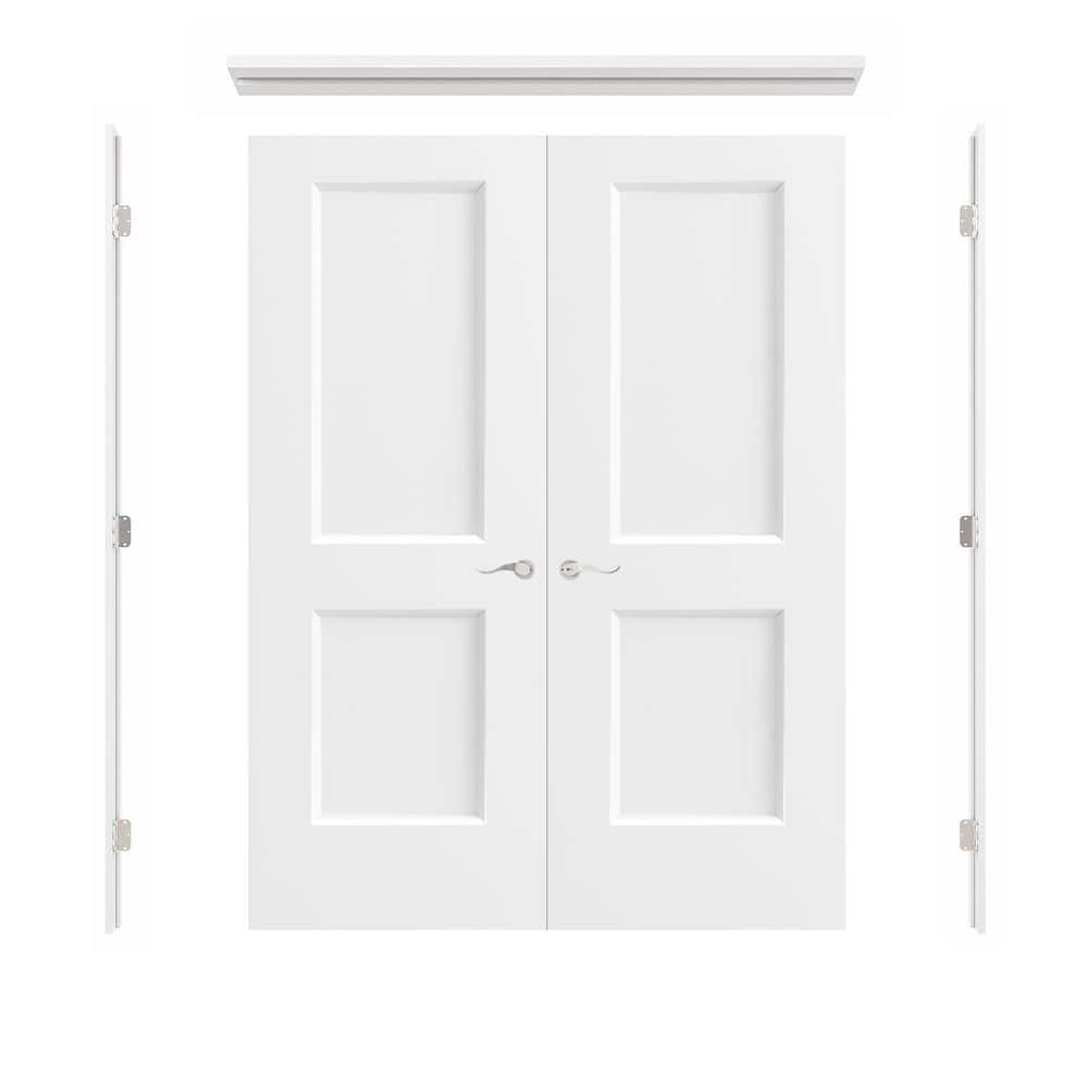 Inside Double Quick ARK DESIGN 64 in. x 80 in. 2-Panel Universal-Hand White Hollow Core ...