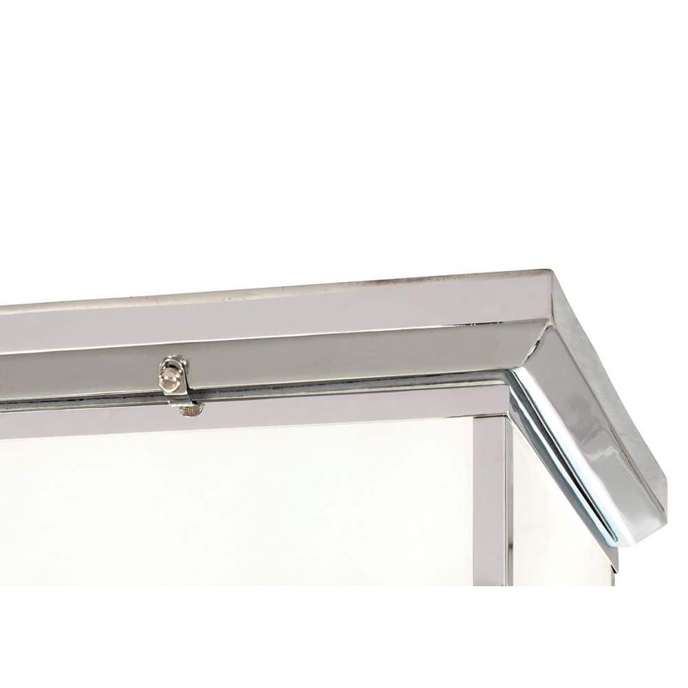 Elegant Polished Nickel Flush Mount Ceiling Light with White Glass