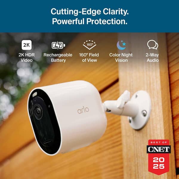 Arlo Pro Battery Operated Outdoor Security Camera 2K (6th Gen