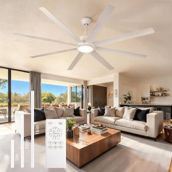 72 in. Modern Indoor/Outdoor White 6 Speeds Ceiling Fan with 3 Color Temperature and Remote