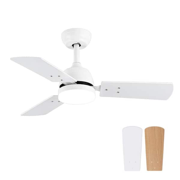 Breezary Lemar 36 in. Integrated LED Indoor White Ceiling Fans with Light and Remote Control Included