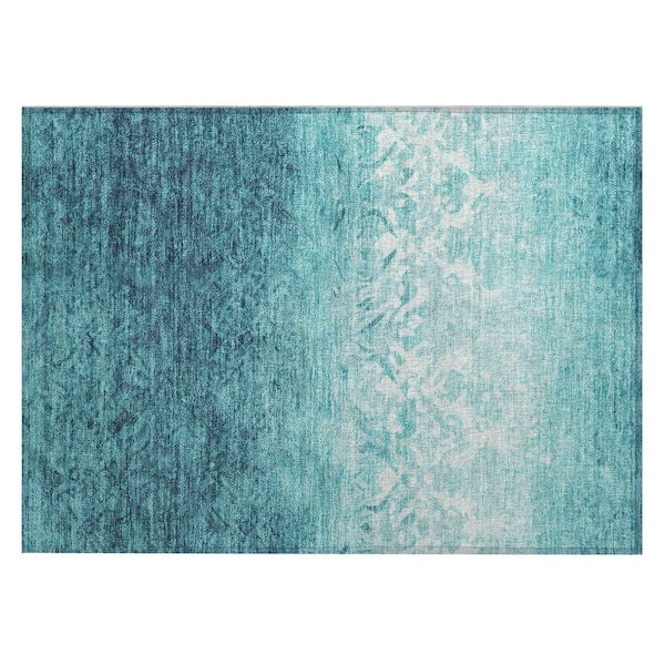 Chantille Machine Washable Indoor/Outdoor Abstract ACN1959 Teal 2 ft. x 3 ft. Accent Rug