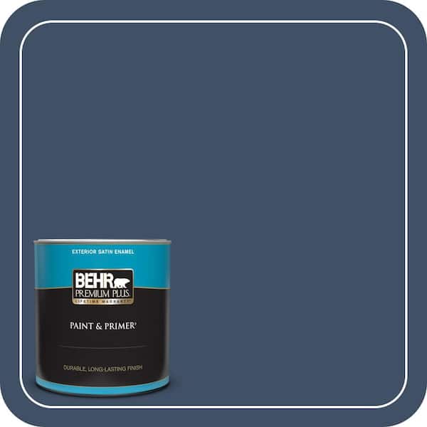 BEHR PREMIUM PLUS 1 qt. #580F-7 December Eve Satin Enamel Exterior Paint & Primer