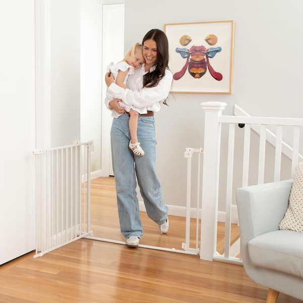 Safe Step Wide Baby Gate 38-45 in. W x 30 in. H, White
