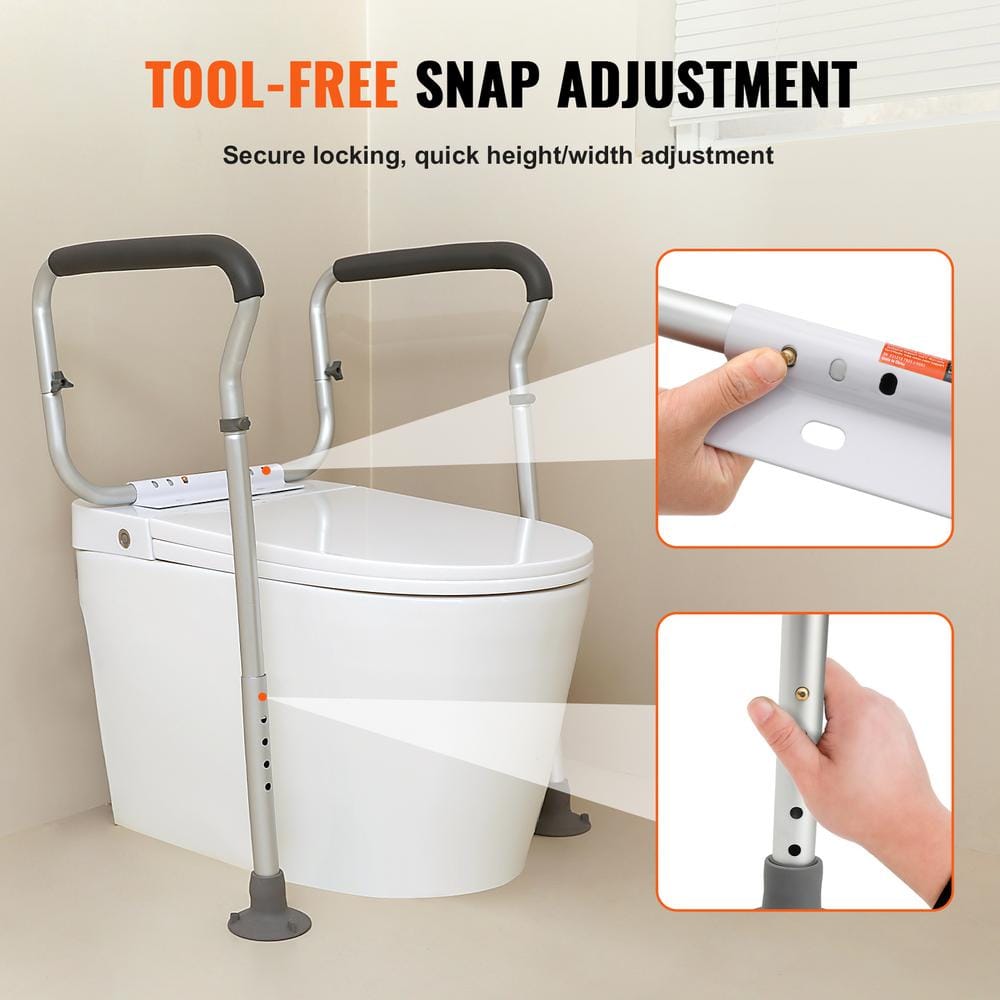 Adjustable Aluminum Toilet Safety Frame with Handrails
