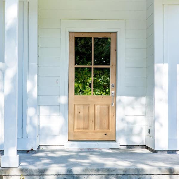 Krosswood Doors 44 in. x 96 in. Mediterranean Alder Sq Clear Low-E  Unfinished Wood Right-Hand Prehung Front Door with Left Half Sidelite  PHED.KA.300V.26.80.134.RH-M1-1.1LSL - The Home Depot