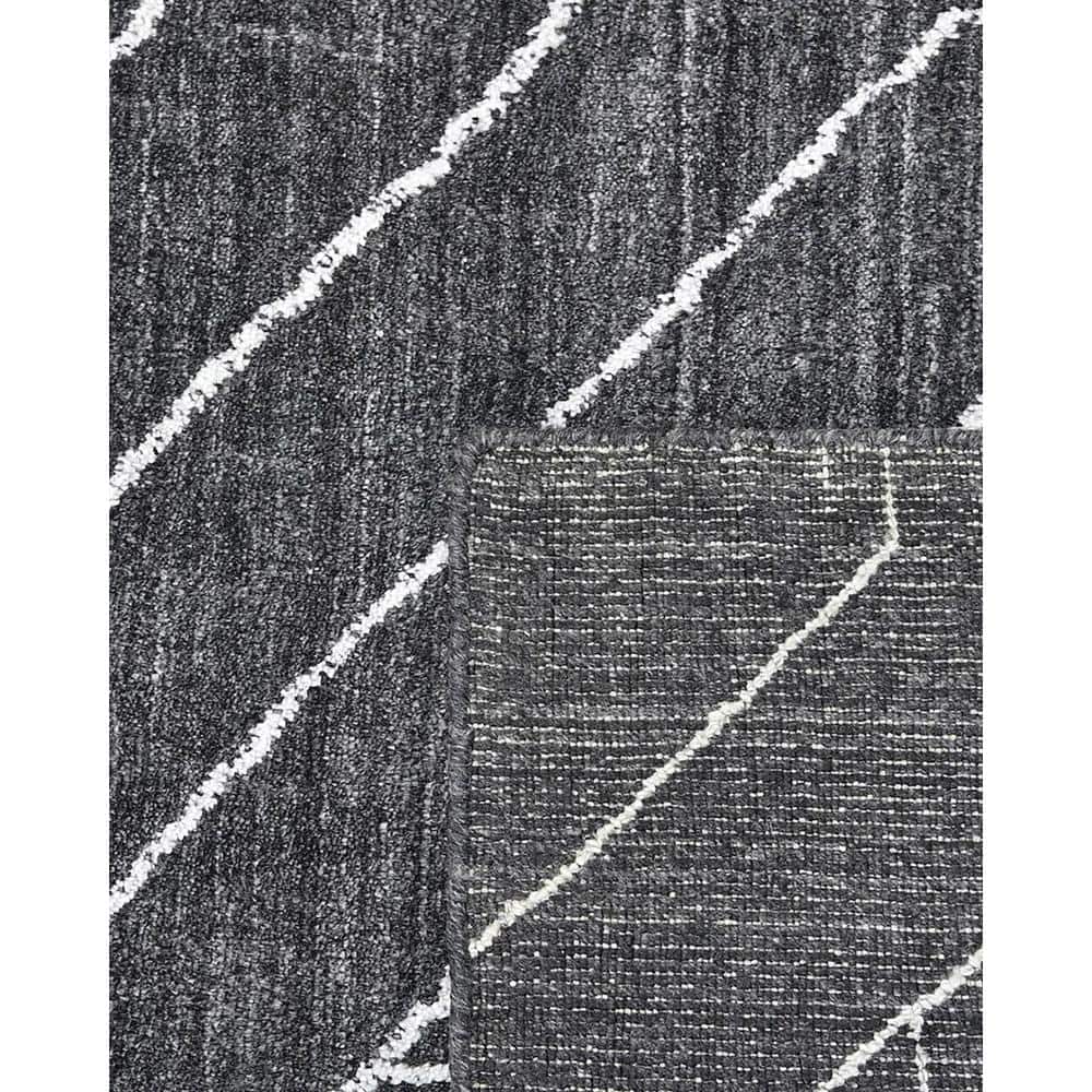 Elysian Gray Hand-Knotted Wool and Viscose 8' x 10' Area Rug