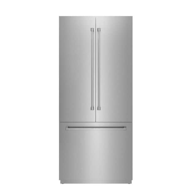 X-Series 36 in. 19.6 cu. ft. Counter Depth Panel Ready Bottom Freezer Built-In Fridge w Water Dispenser, Ice Maker in SS