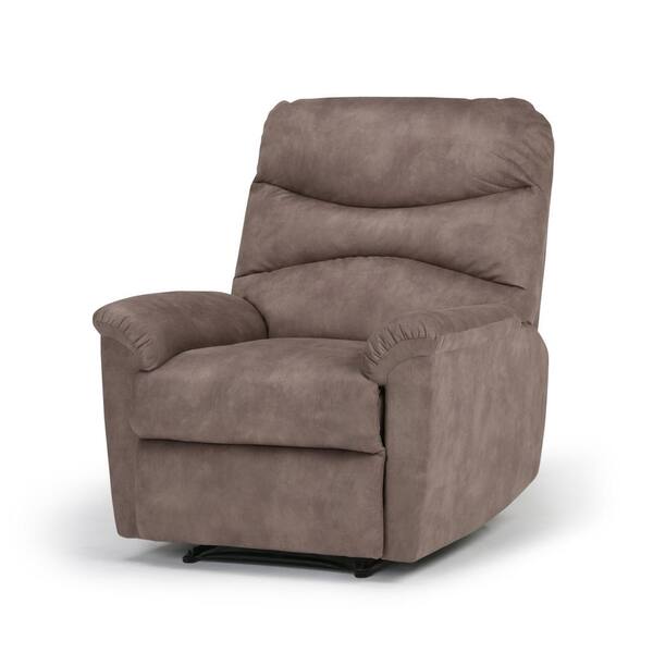 Simpli Home Clancy 32 in. Wide Traditional Recliner in Dark Taupe Faux Leather