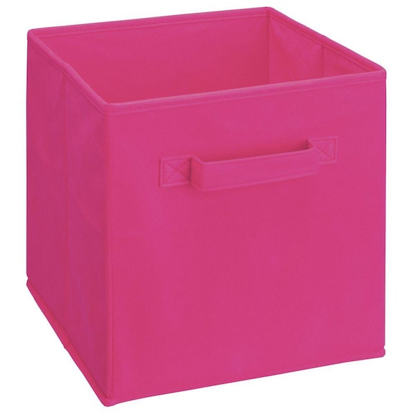 10 5 In D Pink Fabric Cube Storage Bin 880, Pink Fabric Storage Cubes