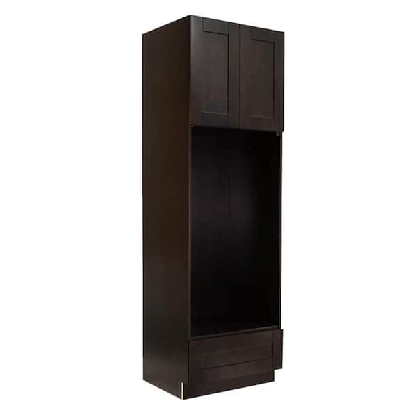 LIFEART CABINETRY Anchester Assembled 30 in. x 84 in. x 24 in. Tall Pantry with 4 Doors in Dark Espresso