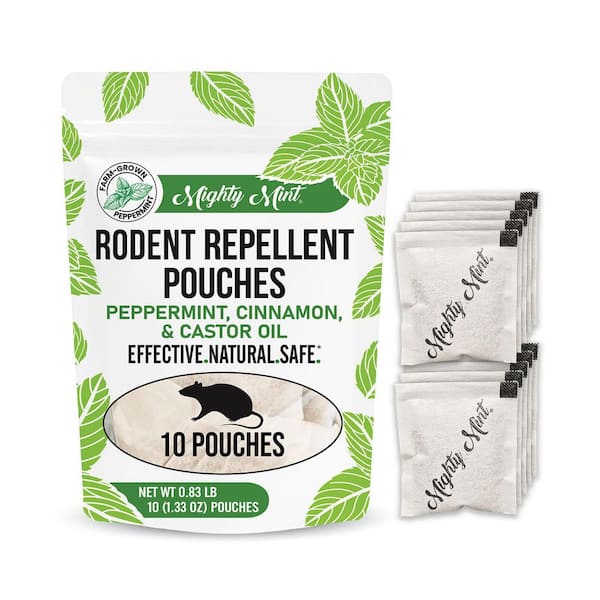 10-Count Rodent Repellent/Deterrent Pouches, Peppermint, Cinnamon and Castor Oil