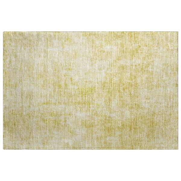 Dream Shag Premium Machine Washable Abstract ADS656 Gold 2 ft. x 3 ft. Accent Rug