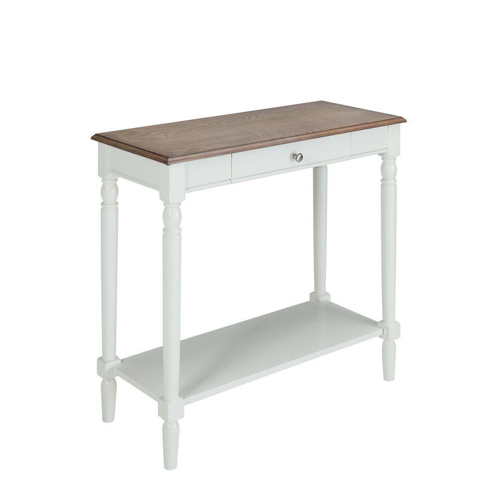 Driftwood and White 1-Drawer Hall Table with Shelf