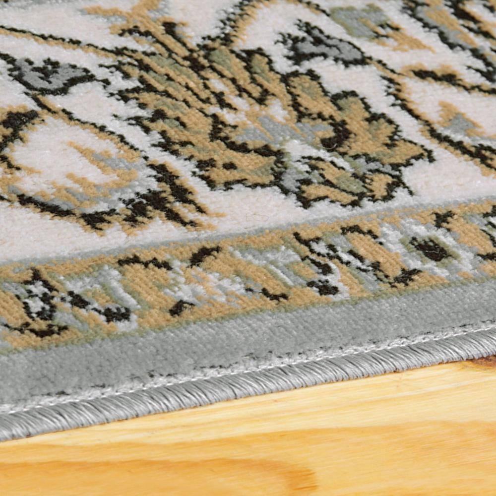 Elegant Lille Floral Scroll 4' x 6' Gray Synthetic Area Rug