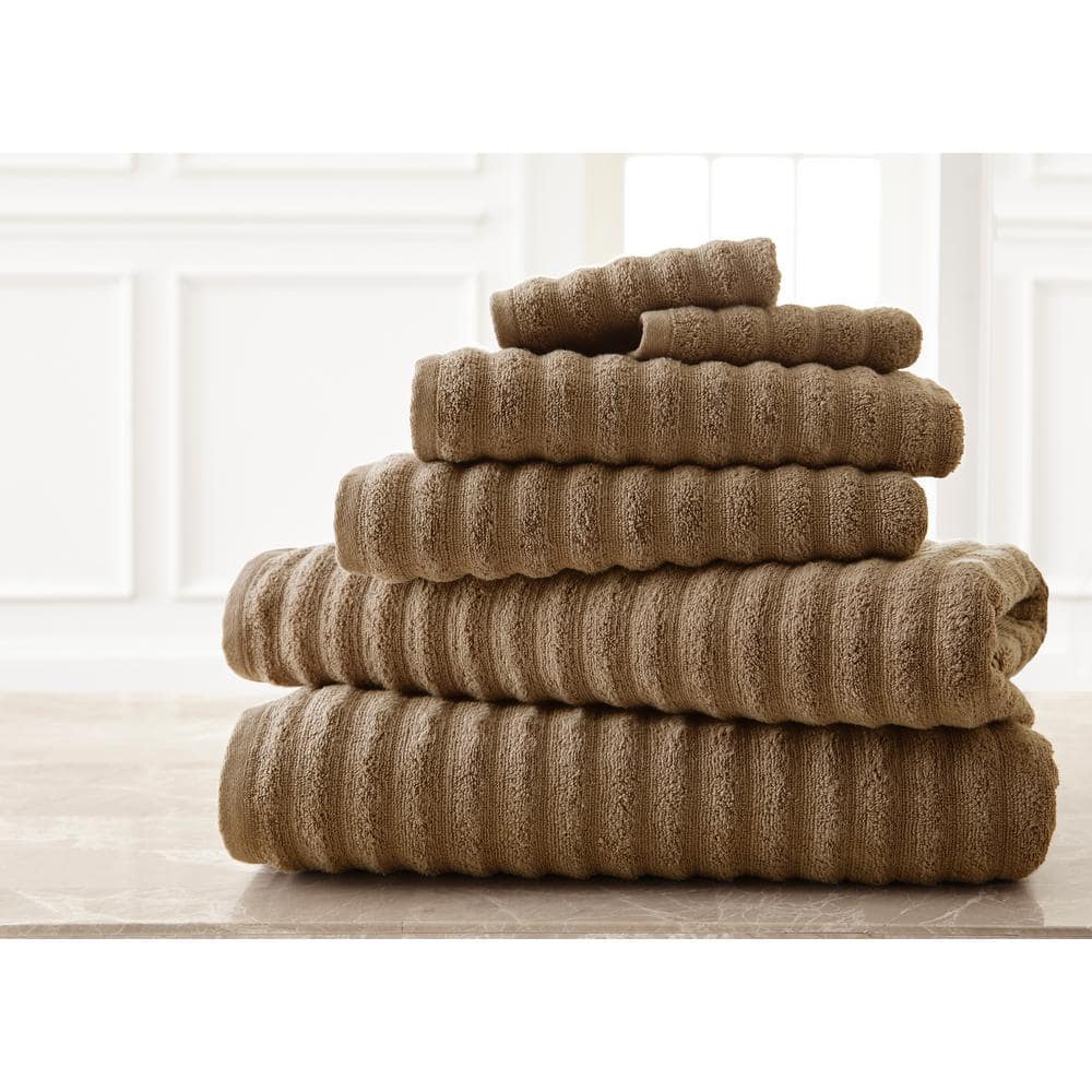 EMBROIDERED BATH TOWEL 8PC TAUPE SET – Orient Expressed