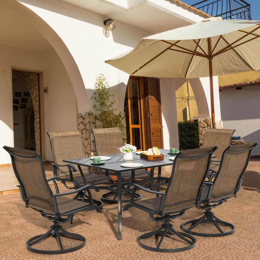テーブル・チェア・ハンモック YMVERNE Big Unit Table VR-VT-22BUT PHI VILLA 5-Piece Metal Outdoor Patio Bar Height Dining Set