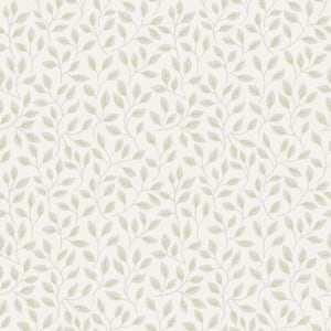 Posey White Vines Wallpaper Sample